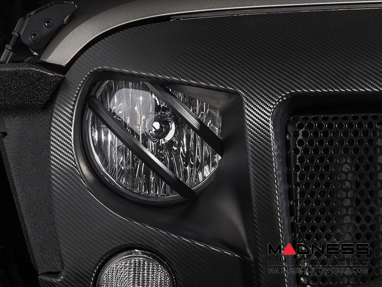 Jeep Wrangler JK Pivotal Headlight Euro Guards - Black